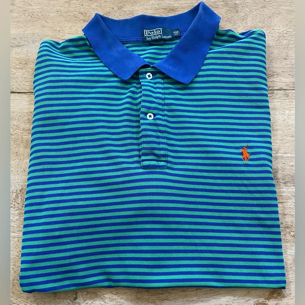 Polo Ralph Lauren Big & Tall Men’s‎ Sz 4XB Striped Mesh Polo Shirt